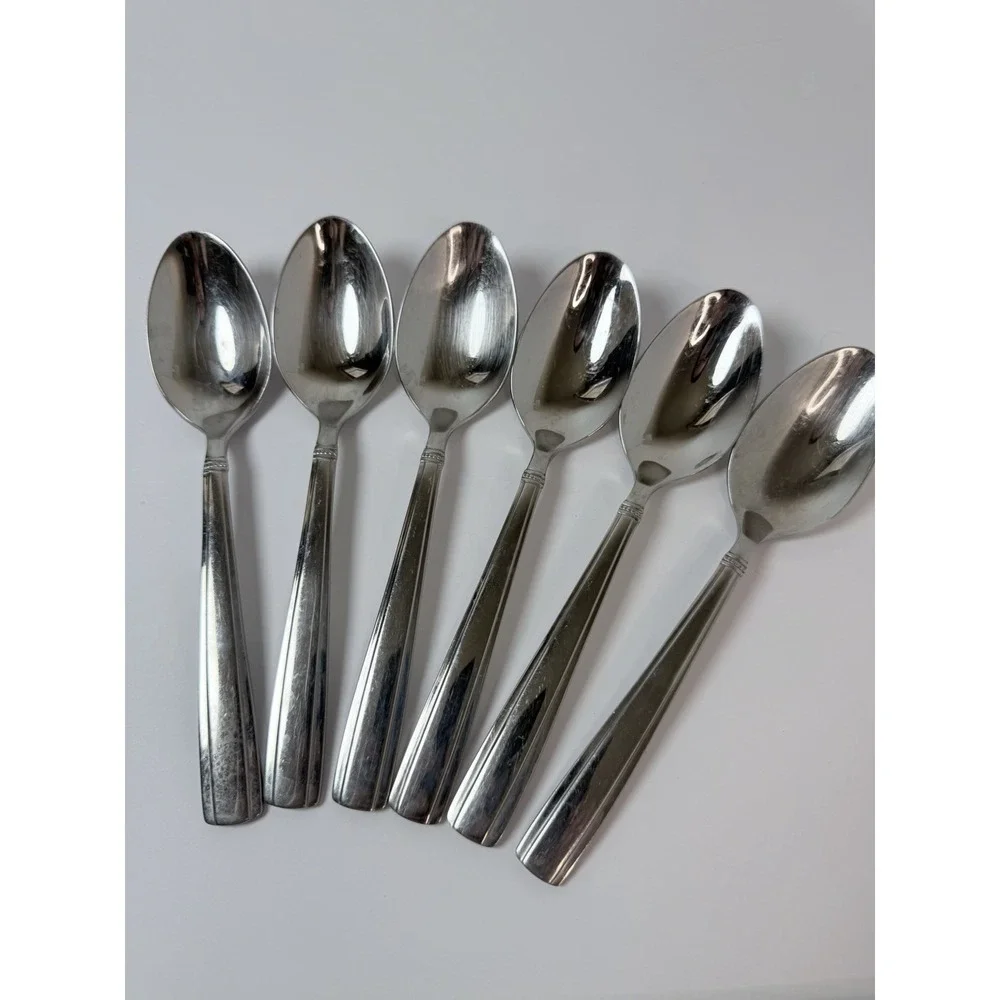 Reed & Barton Andover Pearl 18/10 Stainless 6 Soup Spoons Discontinued Pattern